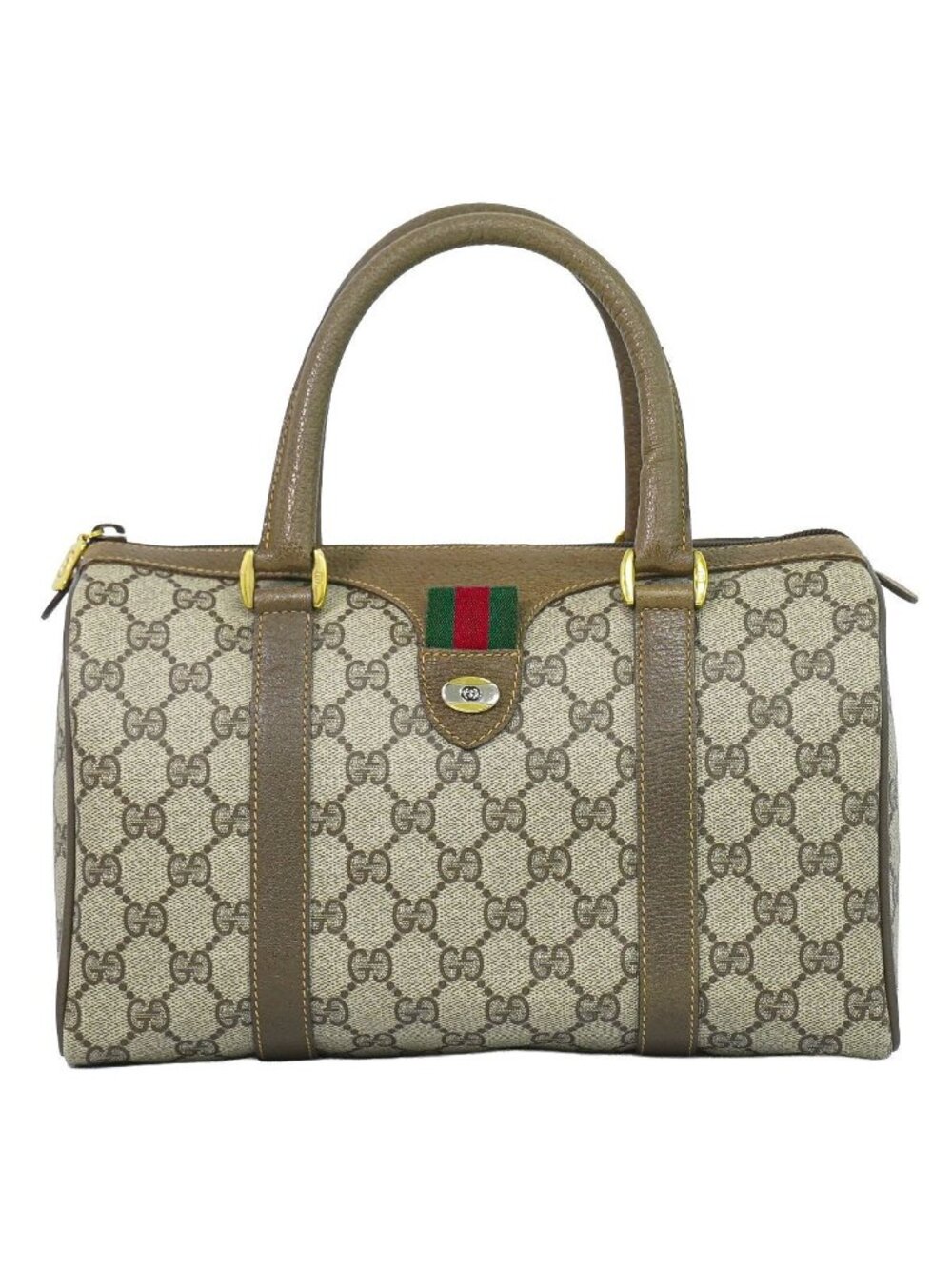 Gucci Vintage Sherry Line GG Supreme Mini Boston Bag Beige Shelly